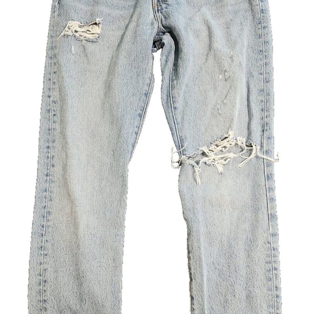 Levis 501 S Skinny light wash distressed ankle crop jeans 27 x 28 women's